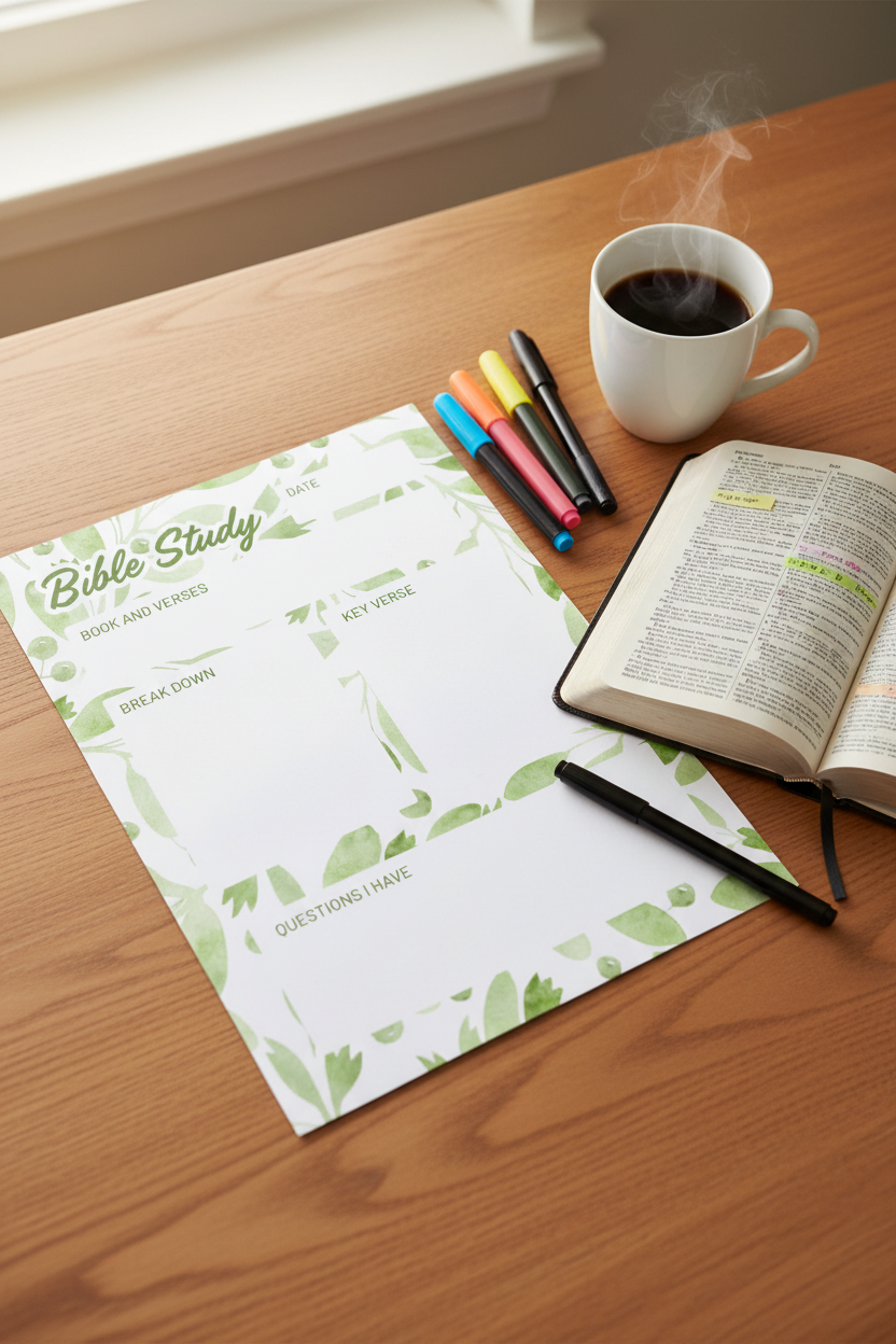 Bible Study Worksheet Mockup