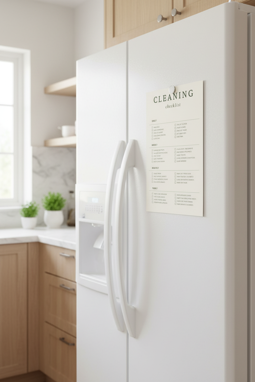 Cleaning Checklist Fridge Mockup